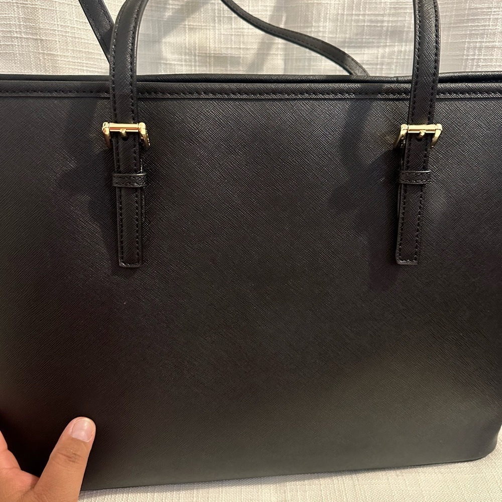 Michael Kors Black Tote with Gold Charm - Picture 7 of 8